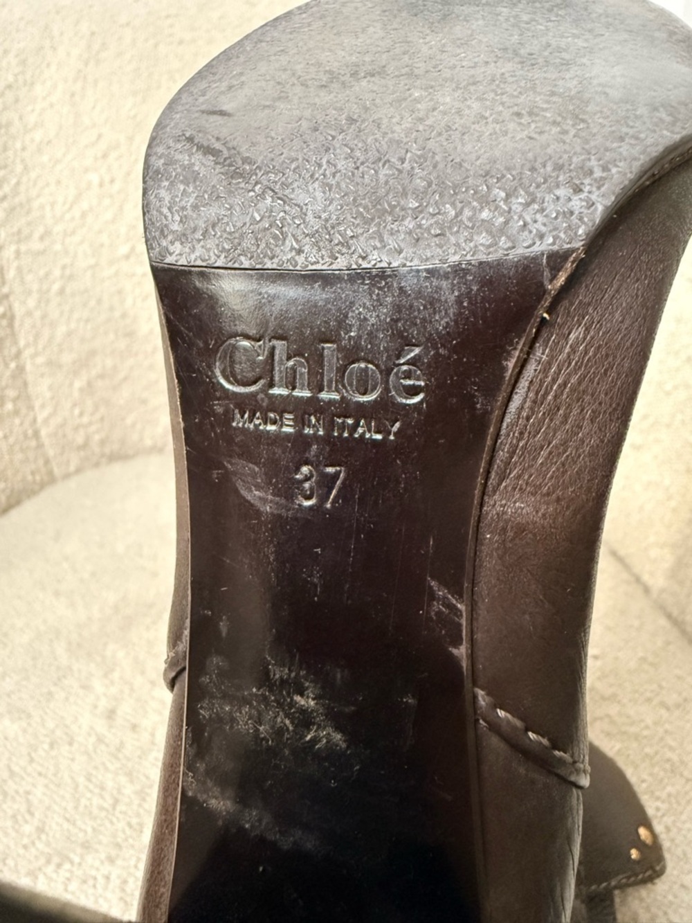 Chloé viral Y2K Dark Brown Leather Paddington Block Heel Boots - US 6 (37) - Picture 7 of 7
